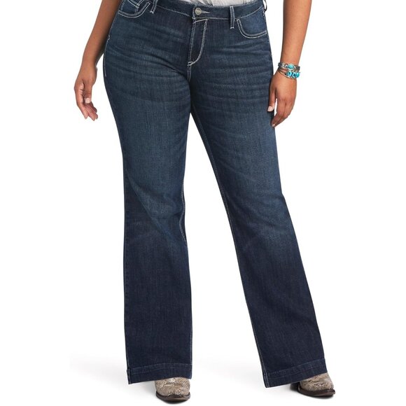 Women’s Wide Leg Jean Pants Cotton Classic Fit Perfect Rise Casual Style - Picture 6 of 9